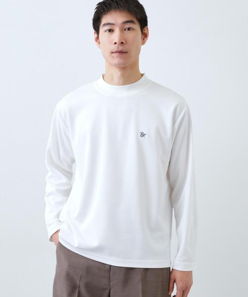 THE SHOP TK (ザ ショップ ティーケー )の「ビジネス兼用 カルゼモックネック長袖Tシャツ 洗濯機OK/毛玉になりにくい(Tシャツ/カットソー・メンズ・ブラック/オフホワイト・02/04/03)」の7枚目の写真