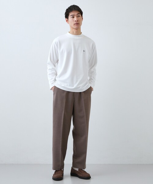 THE SHOP TK (ザ ショップ ティーケー )の「ビジネス兼用 カルゼモックネック長袖Tシャツ 洗濯機OK/毛玉になりにくい(Tシャツ/カットソー・メンズ・ブラック/オフホワイト・02/04/03)」の10枚目の写真