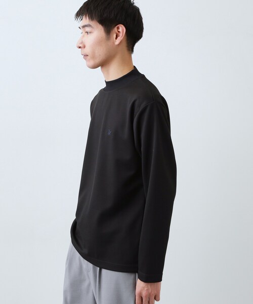 THE SHOP TK (ザ ショップ ティーケー )の「ビジネス兼用 カルゼモックネック長袖Tシャツ 洗濯機OK/毛玉になりにくい(Tシャツ/カットソー・メンズ・ブラック/オフホワイト・02/04/03)」の14枚目の写真