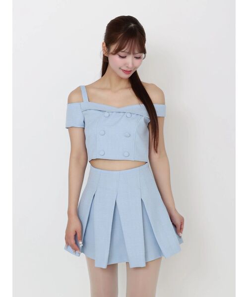 EATME（イートミー）の「テーラードカラーアシンメトリーブラウス（シャツ/ブラウス・レディース・ブルー/オフホワイト/ブラック・FREE）」の6枚目の写真