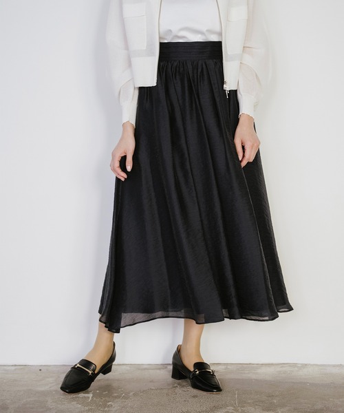 Sirin(シリン)の「エアリーギャザースカート【2サイズ展開】(スカート・レディース・ネイビー/ベージュ・SMALL/X-SMALL)」の2枚目の写真