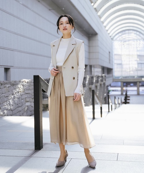 Sirin(シリン)の「エアリーギャザースカート【2サイズ展開】(スカート・レディース・ネイビー/ベージュ・SMALL/X-SMALL)」の4枚目の写真
