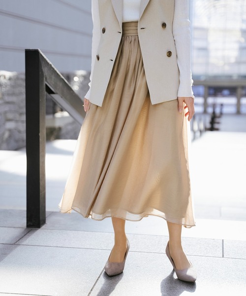 Sirin(シリン)の「エアリーギャザースカート【2サイズ展開】(スカート・レディース・ネイビー/ベージュ・SMALL/X-SMALL)」の11枚目の写真
