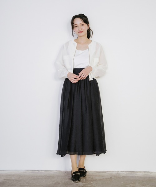Sirin(シリン)の「エアリーギャザースカート【2サイズ展開】(スカート・レディース・ネイビー/ベージュ・SMALL/X-SMALL)」の14枚目の写真