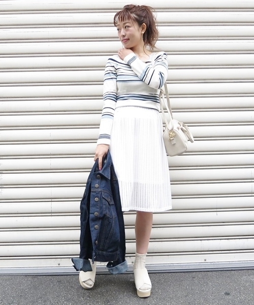 Chico（チコ）の「レース透かしスカート（スカート・レディース・ホワイト/ネイビー/ライトブルー・FREE）」の7枚目の写真