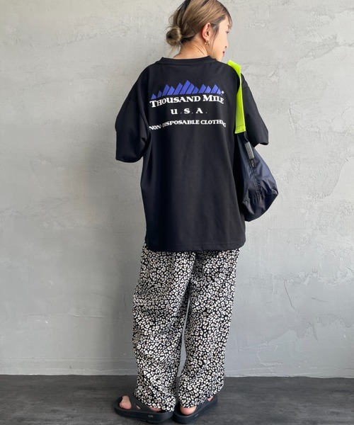 THOUSAND MILE（サウザンドマイル）の「[THOUSAND MILE/サウザンドマイル] ブランドロゴ バックプリント ショートスリーブTシャツ（Tシャツ/カットソー・レディース・ホワイト/グリーン/ブラック・M/L）」の5枚目の写真