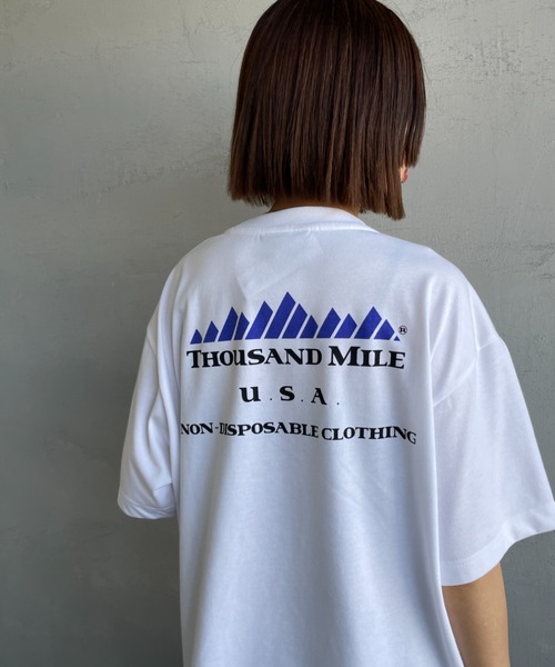 THOUSAND MILE（サウザンドマイル）の「[THOUSAND MILE/サウザンドマイル] ブランドロゴ バックプリント ショートスリーブTシャツ（Tシャツ/カットソー・レディース・ホワイト/グリーン/ブラック・M/L）」の19枚目の写真