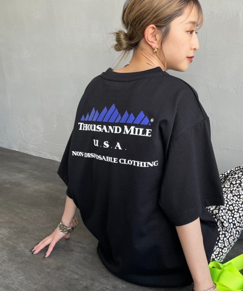 THOUSAND MILE（サウザンドマイル）の「[THOUSAND MILE/サウザンドマイル] ブランドロゴ バックプリント ショートスリーブTシャツ（Tシャツ/カットソー・レディース・ホワイト/グリーン/ブラック・M/L）」の20枚目の写真