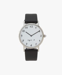 agnes b. | MARCELLO ROUND BLACK M(アナログ腕時計)