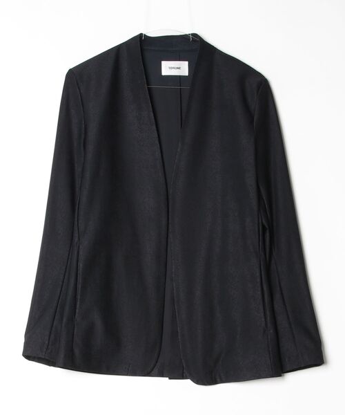 TORNADO MART（トルネードマート）の「ＴOＲＵＮＥ∴４ＷＡＹ　Ｗａｌｌ　Ｇｒｉｄジャガードノーカラージャケット（Tシャツ/カットソー・メンズ・ライトグレー/ブラック/ダークグリーン・M/L/LL）」の2枚目の写真