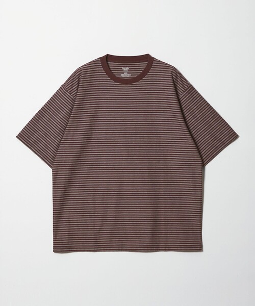 Steven Alan(スティーブンアラン)の「<Steven Alan> オーガニックコットン ボーダー ショートスリーブ Tシャツ(Tシャツ/カットソー・メンズ・ネイビー/ダークブラウン/オリーブ/ブラック/オフホワイト・XL/L/S/M)」の3枚目の写真