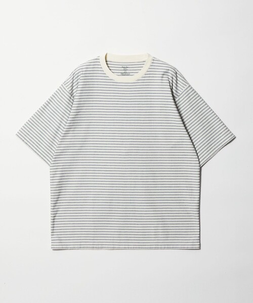 Steven Alan(スティーブンアラン)の「<Steven Alan> オーガニックコットン ボーダー ショートスリーブ Tシャツ(Tシャツ/カットソー・メンズ・ネイビー/ダークブラウン/オリーブ/ブラック/オフホワイト・XL/L/S/M)」の2枚目の写真