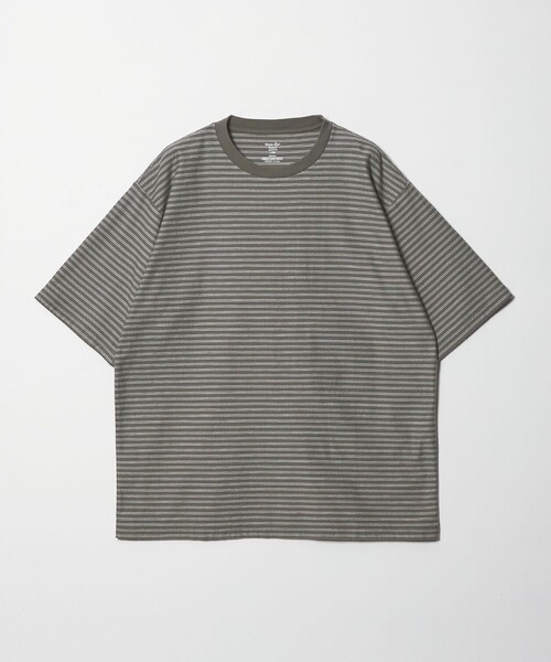 Steven Alan(スティーブンアラン)の「<Steven Alan> オーガニックコットン ボーダー ショートスリーブ Tシャツ(Tシャツ/カットソー・メンズ・ネイビー/ダークブラウン/オリーブ/ブラック/オフホワイト・XL/L/S/M)」の4枚目の写真