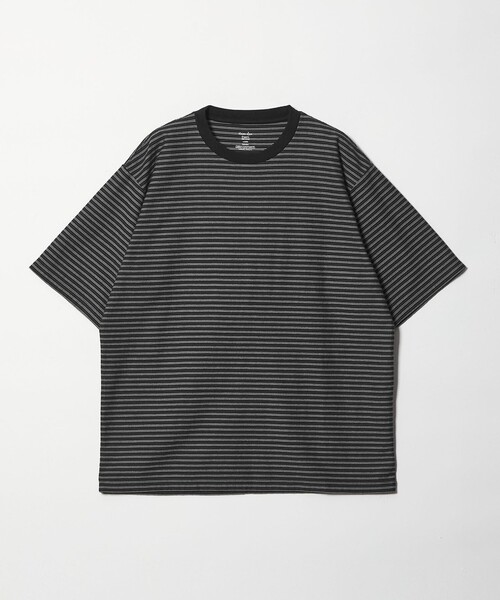 Steven Alan(スティーブンアラン)の「<Steven Alan> オーガニックコットン ボーダー ショートスリーブ Tシャツ(Tシャツ/カットソー・メンズ・ネイビー/ダークブラウン/オリーブ/ブラック/オフホワイト・XL/L/S/M)」の1枚目の写真