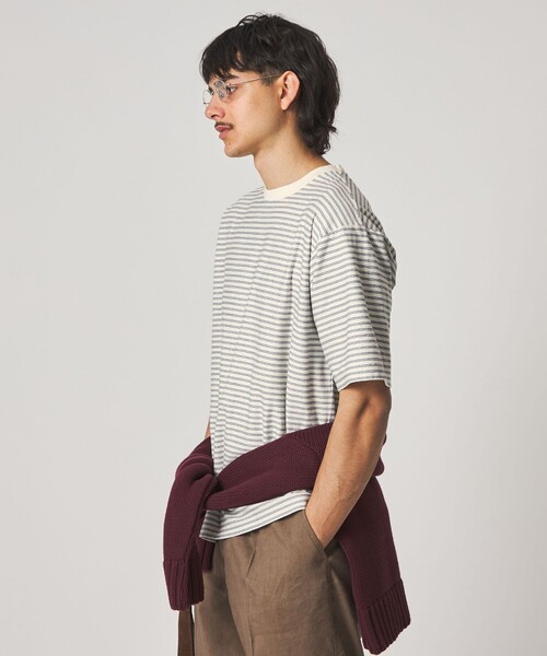 Steven Alan(スティーブンアラン)の「<Steven Alan> オーガニックコットン ボーダー ショートスリーブ Tシャツ(Tシャツ/カットソー・メンズ・ネイビー/ダークブラウン/オリーブ/ブラック/オフホワイト・XL/L/S/M)」の21枚目の写真