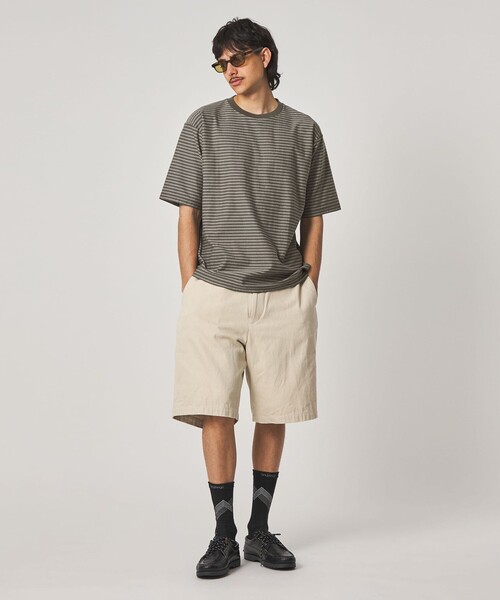 Steven Alan（スティーブンアラン）の「＜Steven Alan＞ オーガニックコットン ボーダー ショートスリーブ Tシャツ（Tシャツ/カットソー・メンズ・ネイビー/ダークブラウン/オリーブ/ブラック/オフホワイト・XL/L/S/M）」の17枚目の写真