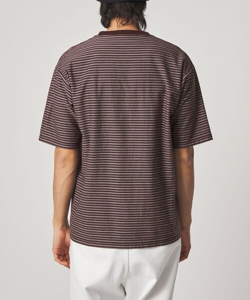 Steven Alan(スティーブンアラン)の「<Steven Alan> オーガニックコットン ボーダー ショートスリーブ Tシャツ(Tシャツ/カットソー・メンズ・ネイビー/ダークブラウン/オリーブ/ブラック/オフホワイト・XL/L/S/M)」の10枚目の写真