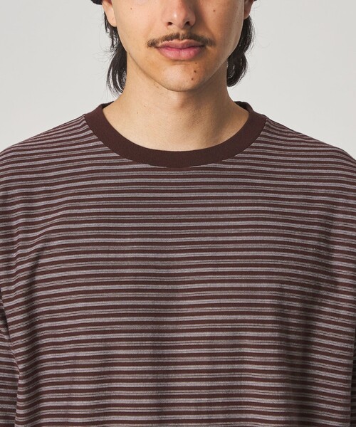 Steven Alan(スティーブンアラン)の「<Steven Alan> オーガニックコットン ボーダー ショートスリーブ Tシャツ(Tシャツ/カットソー・メンズ・ネイビー/ダークブラウン/オリーブ/ブラック/オフホワイト・XL/L/S/M)」の11枚目の写真