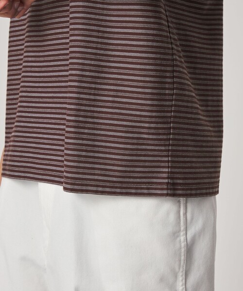 Steven Alan(スティーブンアラン)の「<Steven Alan> オーガニックコットン ボーダー ショートスリーブ Tシャツ(Tシャツ/カットソー・メンズ・ネイビー/ダークブラウン/オリーブ/ブラック/オフホワイト・XL/L/S/M)」の13枚目の写真