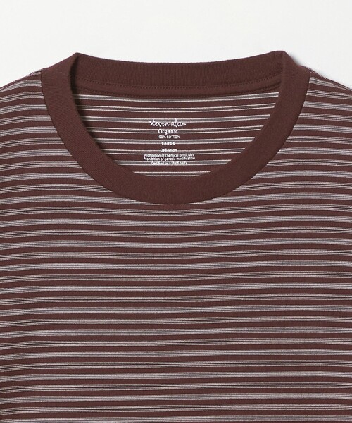 Steven Alan(スティーブンアラン)の「<Steven Alan> オーガニックコットン ボーダー ショートスリーブ Tシャツ(Tシャツ/カットソー・メンズ・ネイビー/ダークブラウン/オリーブ/ブラック/オフホワイト・XL/L/S/M)」の16枚目の写真