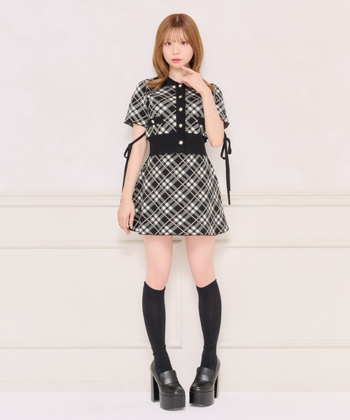 apres jour（アプレジュール）の「【セット着用可能】袖リボンチェックニットトップス（ニット/セーター・レディース・グレー/ピンクベージュ/ブラック・フリー/X-LARGE）」の22枚目の写真