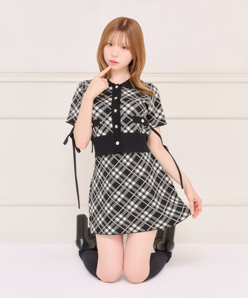 apres jour（アプレジュール）の「【セット着用可能】袖リボンチェックニットトップス（ニット/セーター・レディース・グレー/ピンクベージュ/ブラック・フリー/X-LARGE）」の16枚目の写真