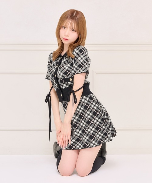 apres jour（アプレジュール）の「【セット着用可能】袖リボンチェックニットトップス（ニット/セーター・レディース・グレー/ピンクベージュ/ブラック・フリー/X-LARGE）」の17枚目の写真