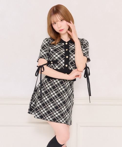 apres jour（アプレジュール）の「【セット着用可能】袖リボンチェックニットトップス（ニット/セーター・レディース・グレー/ピンクベージュ/ブラック・フリー/X-LARGE）」の21枚目の写真