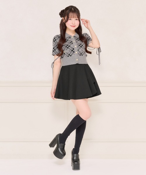 apres jour（アプレジュール）の「【セット着用可能】袖リボンチェックニットトップス（ニット/セーター・レディース・グレー/ピンクベージュ/ブラック・フリー/X-LARGE）」の10枚目の写真