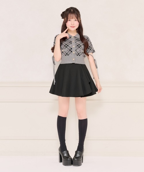 apres jour（アプレジュール）の「【セット着用可能】袖リボンチェックニットトップス（ニット/セーター・レディース・グレー/ピンクベージュ/ブラック・フリー/X-LARGE）」の11枚目の写真