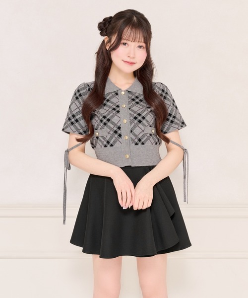 apres jour（アプレジュール）の「【セット着用可能】袖リボンチェックニットトップス（ニット/セーター・レディース・グレー/ピンクベージュ/ブラック・フリー/X-LARGE）」の8枚目の写真