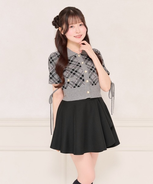 apres jour（アプレジュール）の「【セット着用可能】袖リボンチェックニットトップス（ニット/セーター・レディース・グレー/ピンクベージュ/ブラック・フリー/X-LARGE）」の9枚目の写真