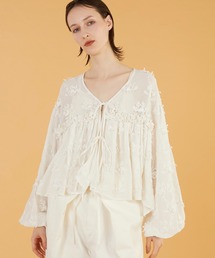 crinkle crinkle crinkle | 【crinkle crinkle crinkle】 3D embroidery gather bolero/3Dエンブロイダリーギャザーボレロ(カーディガン/ボレロ)