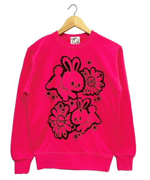 KawaeKayo(カワエカヨ)の「Pyon Pyon-TR(スウェット・レディース・ベージュ/チェリーピンク・XL/S/L/XXL/M)」の6枚目の写真