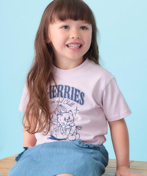 THE SHOP TK (ザ ショップ ティーケー )の「天竺アソート アメカジプリント 半袖Tシャツ ロゴ・キャット・ハンバーガー(Tシャツ/カットソー・キッズ・ライトグレー系/ネイビー系/オフホワイト/スミクロ/ピンク系その他/アイボリー系3/ベージュ系その他6・16/12/11/15 /14/13)」の7枚目の写真
