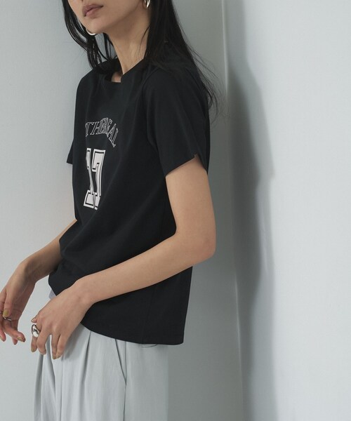 GALLEST（ギャレスト）の「ナンバリングTシャツ（Tシャツ/カットソー・レディース・ベージュ/ホワイト/ブラック・38）」の4枚目の写真
