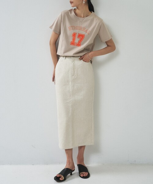 GALLEST（ギャレスト）の「ナンバリングTシャツ（Tシャツ/カットソー・レディース・ベージュ/ホワイト/ブラック・38）」の7枚目の写真