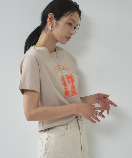 GALLEST（ギャレスト）の「ナンバリングTシャツ（Tシャツ/カットソー・レディース・ベージュ/ホワイト/ブラック・38）」の9枚目の写真