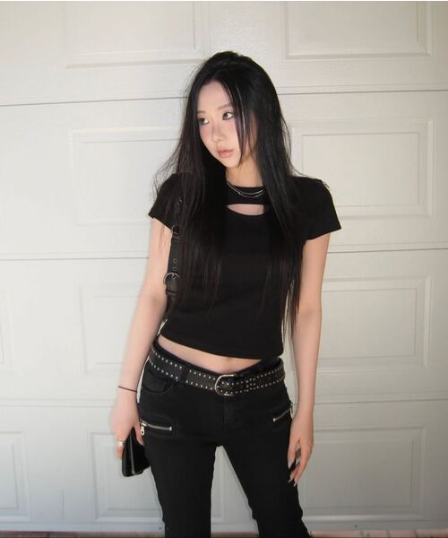 PHOS333(フォースサンサンサン)の「W Slim Fit Slit T-Shirt/Black(Tシャツ/カットソー・レディース・その他・FREE)」の8枚目の写真