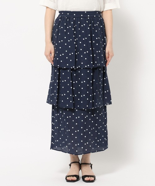 mysty woman(ミスティウーマン)の「ドットティアードスカート 678872(スカート・レディース・ブルー系その他/ホワイト系その他・FREE)」の15枚目の写真