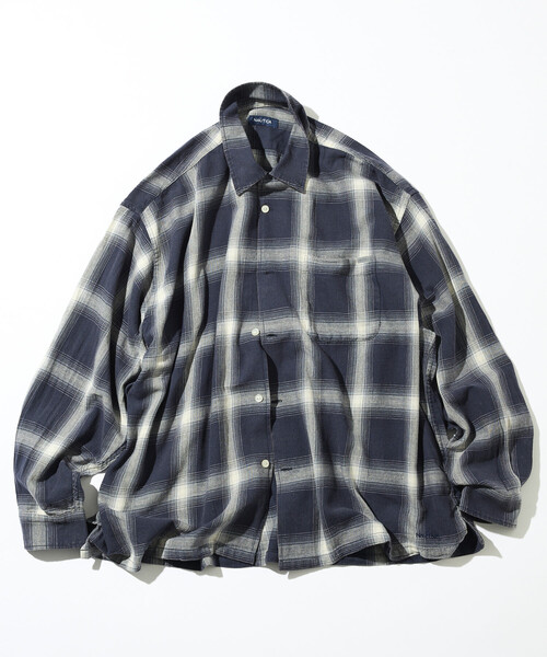 NAUTICA/ノーティカ ブリーチ オンブレ L/S オープンカラーチェック