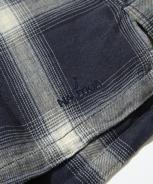 NAUTICA/ノーティカ ブリーチ オンブレ L/S オープンカラーチェック