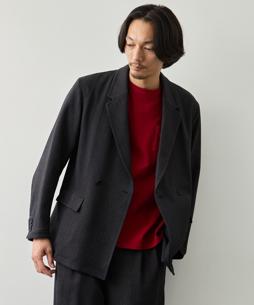 CITY TOKYO(シティトウキョウ)の「【CITY TOKYO】Mix herringbone ダブルジャケット(テーラードジャケット・メンズ・ブラウン/ダークグレー・1/2)」の3枚目の写真