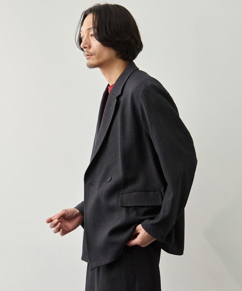 CITY TOKYO(シティトウキョウ)の「【CITY TOKYO】Mix herringbone ダブルジャケット(テーラードジャケット・メンズ・ブラウン/ダークグレー・1/2)」の4枚目の写真