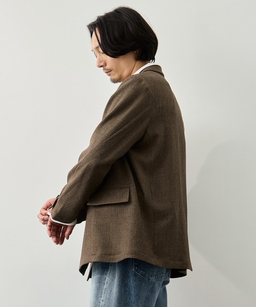CITY TOKYO(シティトウキョウ)の「【CITY TOKYO】Mix herringbone ダブルジャケット(テーラードジャケット・メンズ・ブラウン/ダークグレー・1/2)」の10枚目の写真