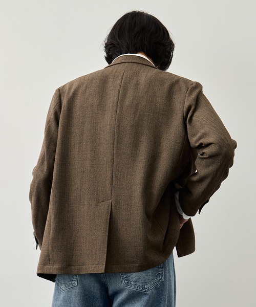 CITY TOKYO(シティトウキョウ)の「【CITY TOKYO】Mix herringbone ダブルジャケット(テーラードジャケット・メンズ・ブラウン/ダークグレー・1/2)」の11枚目の写真