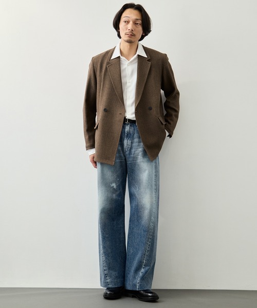 CITY TOKYO(シティトウキョウ)の「【CITY TOKYO】Mix herringbone ダブルジャケット(テーラードジャケット・メンズ・ブラウン/ダークグレー・1/2)」の13枚目の写真