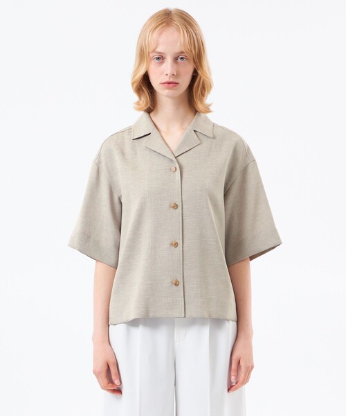 MACKINTOSH PHILOSOPHY(マッキントッシュ フィロソフィー)の「【WEB&一部店舗限定】ドライタッチオックスシャツ(シャツ/ブラウス・レディース・ダークネイビー/ベージュ・36/38)」の6枚目の写真