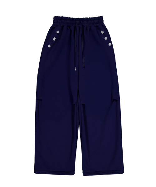 Crochet Sweat Pants (Navy)