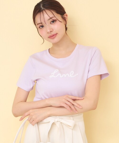 index(インデックス)の「【接触冷感/UVケア】リボンテープロゴTシャツ《洗濯機OK》(Tシャツ/カットソー・レディース・オフホワイト/ネイビー系5/ピンク/ダークグレー・40/38/36)」の13枚目の写真